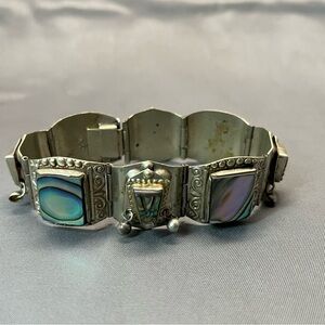 Vintage Mexican Sterling Silver Taxco 
Bracelet Eagle Mark